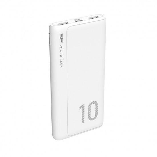 SILICON POWER GP15 Powerbank External battery 10000 mAh 2x USB 2.1A (SP10KMAPBKGP150W) White