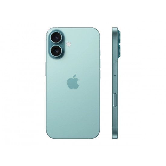 Apple iPhone 16 | Teal | 6.1  | Super Retina XDR | 2556 x 1179 pixels | A18 | Internal RAM 8 GB | 512 GB | Dual SIM | 4G | 5G | Main camera resolution 48+12 MP | Secondary camera resolution 12 MP | iOS | 18