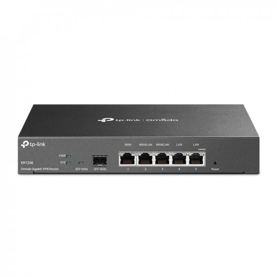 TP-LINK | SafeStream Gigabit Multi-WAN VPN Router | ER7206 | Mbit/s | 10/100/1000 Mbit/s | Ethernet LAN (RJ-45) ports 1× Gigabit SFP WAN Port, 1× Gigabit RJ45 WAN Port, 2x  Gigabit RJ45 LAN Ports 2× Gigabit WAN/LAN RJ45 Ports | MU-MiMO