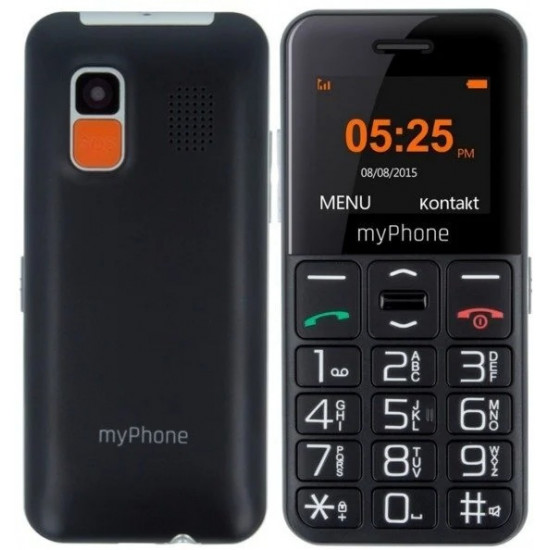 myPhone Halo Easy | Black | 1.77  | TFT | 24 MB | 32 MB | Single SIM | Bluetooth | Main camera resolution 0.3 MP | 1000 mAh