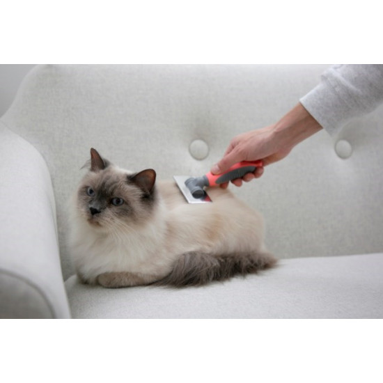 KERBL Soft Cat Brush with Comb - 16x16 cm