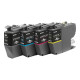 BROTHER 4-pack of Black Cyan Magenta and Yellow 500-page high capacity ink cartridges for DCP-J1050DW MFC-J1010DW and DCP-J11