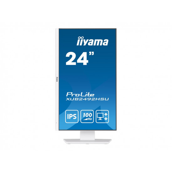 IIYAMA XUB2492HSU-W6 24inch ETE IPS-panel FHD 100Hz 250cd/m2 HDMI White Speakers 15cm Height Adj. Stand Pivot (P)