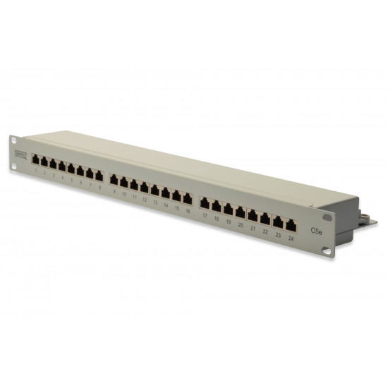 Digitus | Patch Panel | DN-91524S | White | Category: CAT 5e; Ports: 24 x RJ45; Retention strength: 7.7 kg; Insertion force: 30N max | 48.2 x 4.4 x 10.9 cm