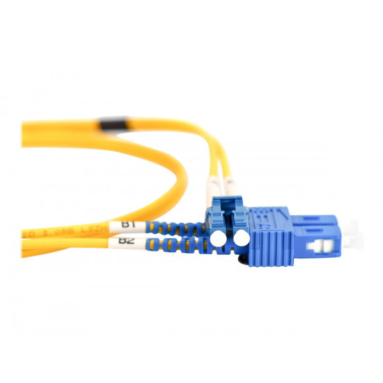 Digitus | Patch Cord | DK-2932-02 | Cable diameter 3 mm; Cable type: I-VH 2E9/125µ; Fiber diameter: 09/125µ; Connector 1/2: LC/SM | Yellow