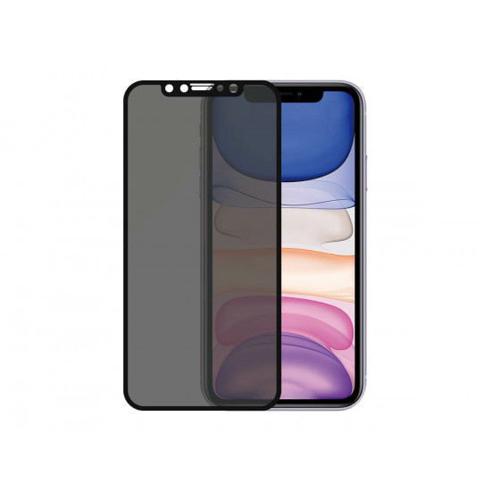 PanzerGlass | P2665 | Screen protector | Apple | iPhone Xr/11 | Tempered glass | Black | Confidentiality filter; Full frame coverage; Anti-shatter film (holds the glass together and protects against glass shards in case of breakage); Case Friendly – compatible with all Cases; Anti-glare coating (reduces light reflection); Blue light reduction; Easy Installation with full adhesive; Oleophobic layer (anti-bacterial + anti-fingerprint); 100% touch preservation; Maintains all phone functional