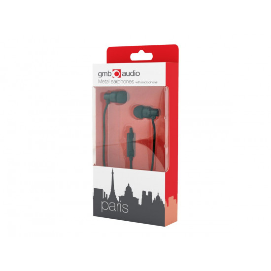 Gembird | Metal earphones with microphone Paris | Built-in microphone | 3.5 mm | Black