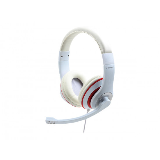 Gembird | Stereo Headset | MHS 03 WTRD | 3.5 mm | White with Red Ring | Headset