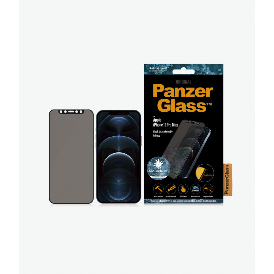 PanzerGlass | Apple | iPhone 12 Pro Max | Glass | Black | Privacy glass