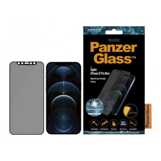 PanzerGlass | Apple | iPhone 12 Pro Max | Glass | Black | Privacy glass