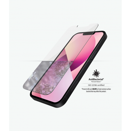 PanzerGlass | Clear Screen Protector | Apple | iPhone 13 Mini | Tempered glass | Antibacterial glass; Resistant to scratches and bacteria; Shock absorbing; Easy to install