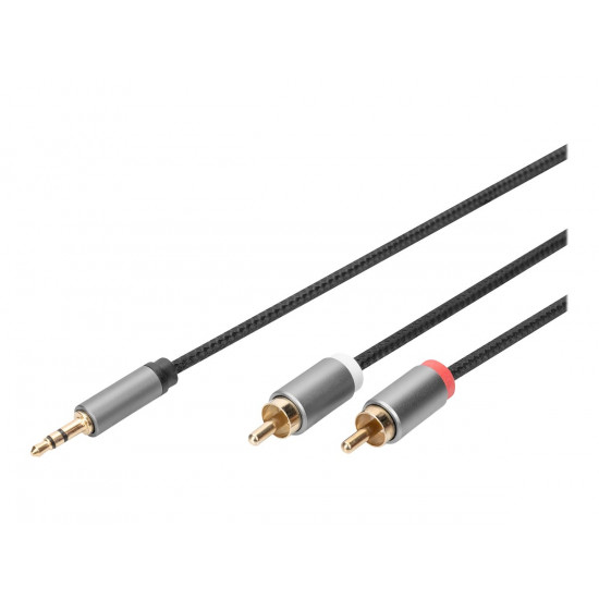 Digitus | Stereo 3.5mm to 2RCA Splitter Y, M to M | DB-510330-018-S | 3.5mm stereo | 2x RCA plug