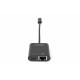 Digitus | USB-Type-C Gigabit Ethernet Adapter + PD with power delivery function | DN-3027 | Black | USB-C port to a Gigabit network connection