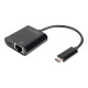 Digitus | USB-Type-C Gigabit Ethernet Adapter + PD with power delivery function | DN-3027 | Black | USB-C port to a Gigabit network connection