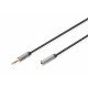 Digitus | AUX Audio Cable Stereo 3.5mm Male to Female Aluminum Housing | DB-510210-018-S