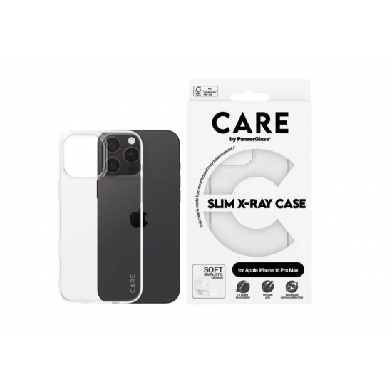 CARE Fashionable Case | Back cover | Apple | iPhone 16 Pro Max | Recycled plastic | Transparent | X-Ray Soft Basic