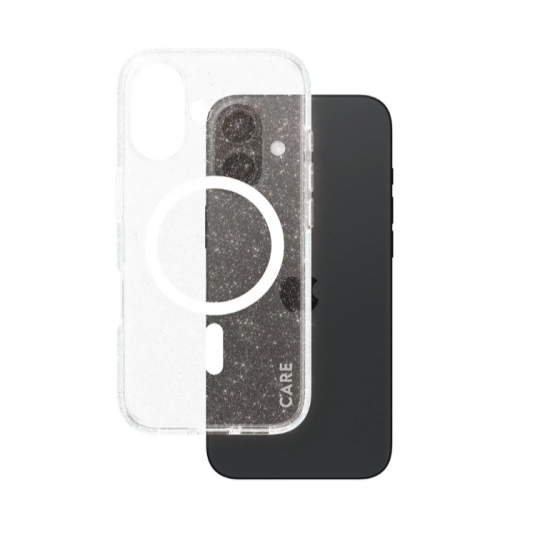 CARE Flagship Case | Back cover | Apple | iPhone 16 | Recycled plastic | White | Urban Combat Star Lit with MagSafe