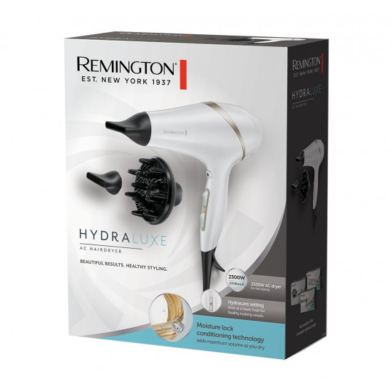 Remington | Hair dryer | AC8901 HYDRAlux | 2300 W | Number of temperature settings 3 | Ionic function | Diffuser nozzle | White