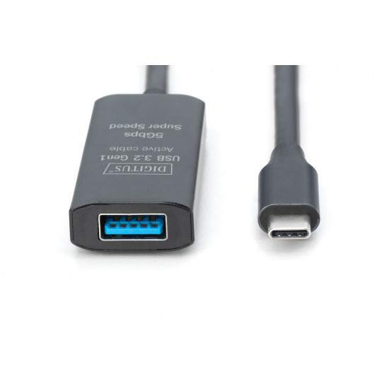 Digitus | Active USB 3.2 Gen1 5G extension cable | DA-73110 | USB-C to USB-A