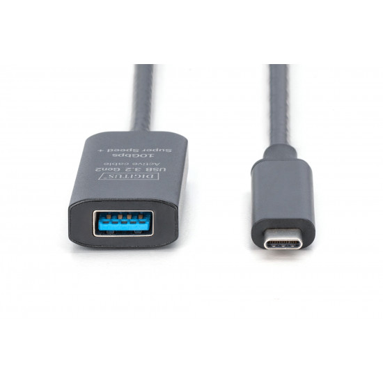 Digitus | Active USB 3.2 Gen2 10G extension cable | DA-73113 | USB-C to USB-A