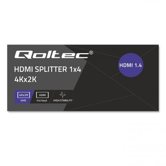 Qoltec 51798 Active HDMI Splitter 4 x HDMI 4K x 2K | 3.4Gb/s