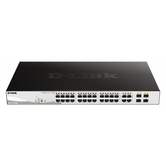 D-Link | Switch | DGS-1210-28MP | Web Management | Rack mountable | Gigabit Ethernet (copper) ports quantity 24 | SFP ports quantity 4 | PoE/Poe+ ports quantity 24 | Power supply type External | Lifetime month(s)