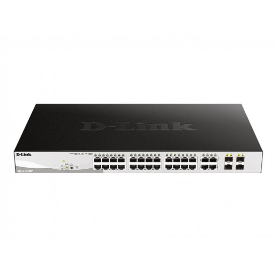 D-Link | Switch | DGS-1210-28MP | Web Management | Rack mountable | Gigabit Ethernet (copper) ports quantity 24 | SFP ports quantity 4 | PoE/Poe+ ports quantity 24 | Power supply type External | Lifetime month(s)