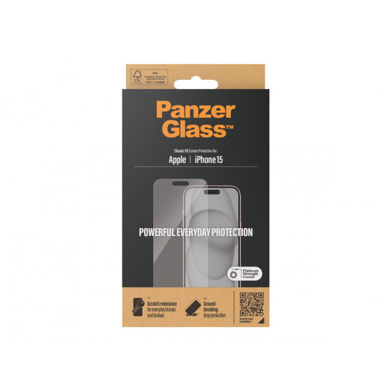 PanzerGlass | Screen protector | Apple | IPhone 15 | Glass | Transparent