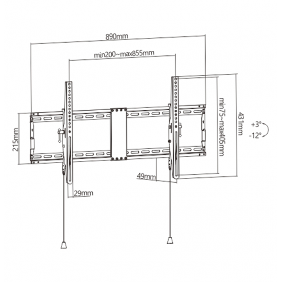 Gembird WM-90T-01 TV mount 2.29 m (90) Black