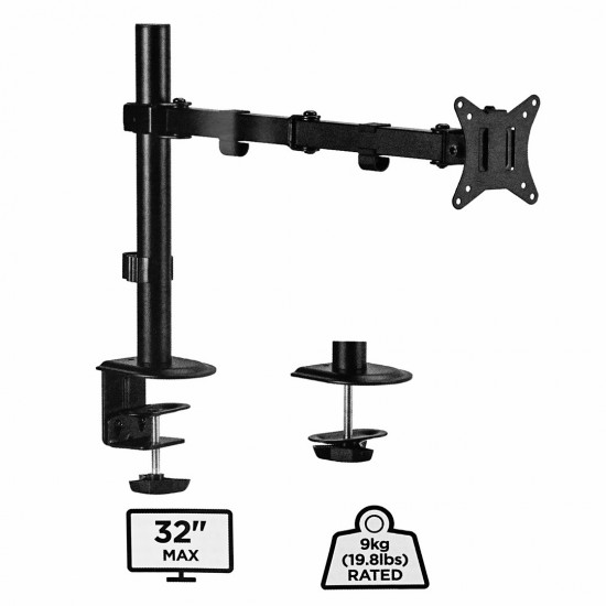 Gembird MA-D1-01 monitor mount / stand 81.3 cm (32) Black Desk