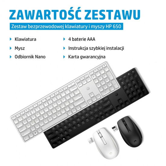 HP 650 Wireless Keyboard and Mouse Combo