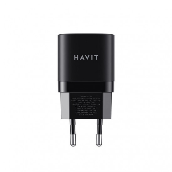 Havit USB-A+USB-C Charger UC30 EU (black)