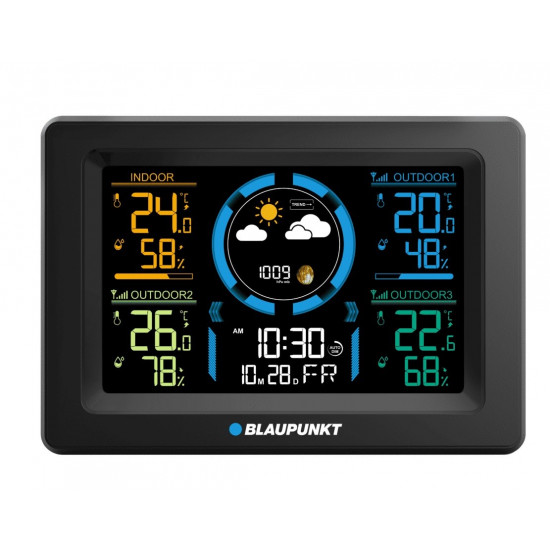 Weather station with 3 external sensors Blaupunkt WS40BK