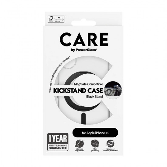 CARE Feature Case | Back cover | Apple | iPhone 16 | Recycled plastic | Transparent | MagSafe