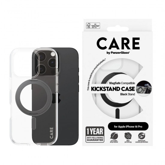 CARE Feature Case | Back cover | Apple | iPhone 16 Pro | Recycled plastic | Transparent | MagSafe