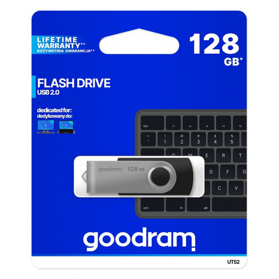 Goodram UTS2-1280K0R11 USB flash drive 128 GB USB Type-A 2.0 Black,Silver