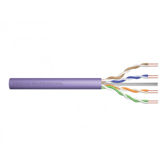 DIGITUS Installation cable cat.6 U/UTP Dca solid wire AWG 23/1 LSOH 500m violet reel