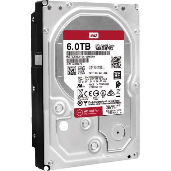 HDD|WESTERN DIGITAL|Red Pro|6TB|SATA 3.0|256 MB|7200 rpm|3,5|WD6003FFBX