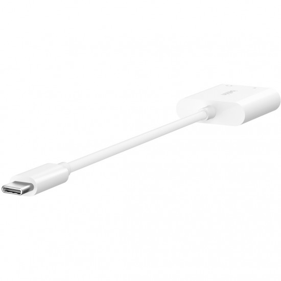 Belkin RockStar 3,5mm-Klinken-Audio- und USB-C-Ladeadapter wht