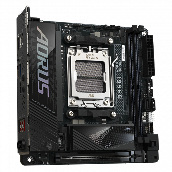 Gigabyte B850I AORUS PRO | Processor family AMD | Processor socket AM5 | DDR5 | Supported hard disk drive interfaces SATA, M.2 | Number of SATA connectors 2