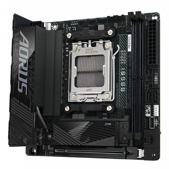 Gigabyte B850I AORUS PRO | Processor family AMD | Processor socket AM5 | DDR5 | Supported hard disk drive interfaces SATA, M.2 | Number of SATA connectors 2