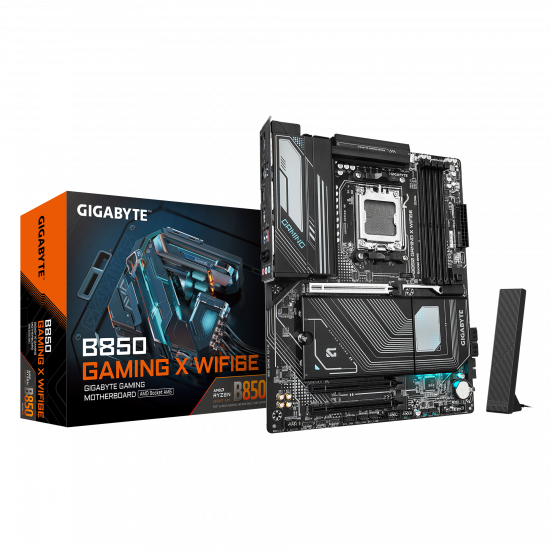 Gigabyte B850 GAMING X WIFI6E | Processor family AMD | Processor socket AM5 | DDR5 | Supported hard disk drive interfaces SATA, M.2 | Number of SATA connectors 4