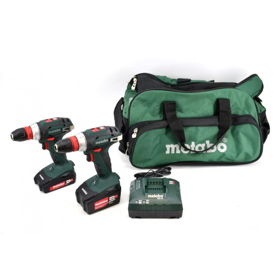 METABO. KIT 2xBS18Q + AKU LiPOWER 1x2.0 Ah 1x4.0 Ah +BAG %%%