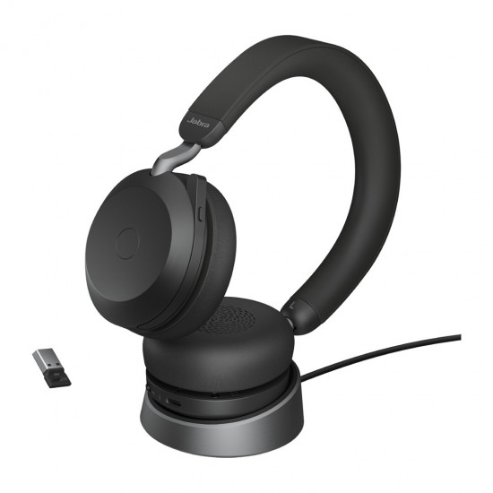 Jabra Evolve2 75 - USB-A UC with Desk Stand - Black