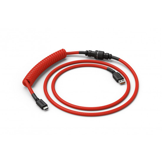 Glorious Coiled Cable Crimson Red, USB-C to USB-A, 1.37m - red/black