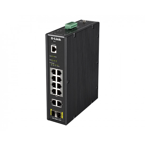 D-Link DIS-200G-12PS network switch Managed L2 Gigabit Ethernet (10/100/1000) Power over Ethernet (PoE) Black