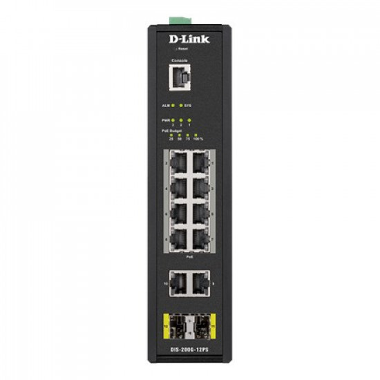 D-Link DIS-200G-12PS network switch Managed L2 Gigabit Ethernet (10/100/1000) Power over Ethernet (PoE) Black