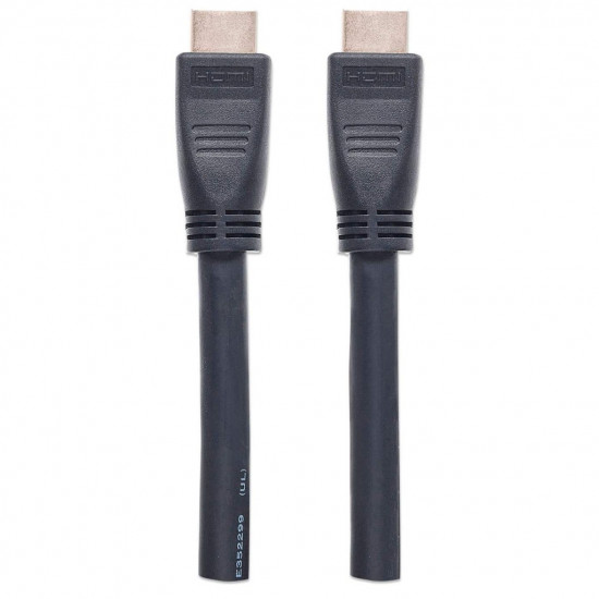 Manhattan HDMI Cable with Ethernet (CL3 rated, suitable for In-Wall use), 4K@60Hz (Premium High Speed), 10m, Male to Male, Black, Ultra HD 4k x 2k, In-Wall rated, Fully Shielded, Gold Plated Contacts, Lifetime Warranty, Polybag