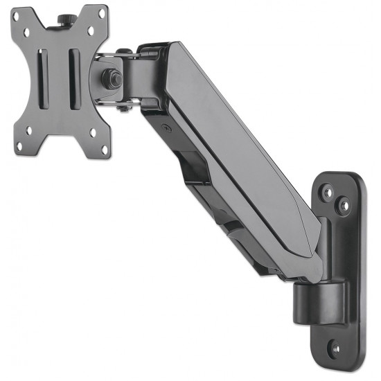 Manhattan TV & Monitor Mount, Wall, Spring Arm, 1 screen, Screen Sizes: 17-32, Black, VESA 75x75 to 100x100mm, Max 8kg, Height Adjustable Swivel Arm (2 pivots), Lifetime Warranty