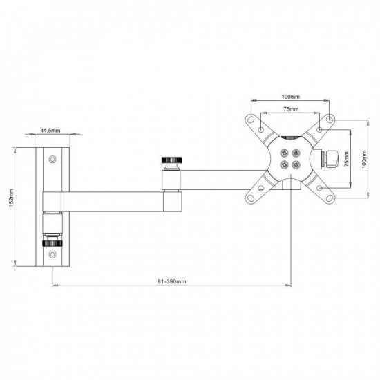 Techly 13-30 Wall Bracket for LED TV LCD Tilting 3 Joints Silver ICA-LCD 104